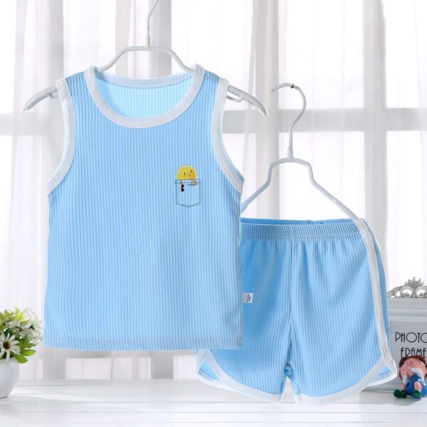 Summer Baby Outfit Sleeveless Vest & Shorts Set - Image 2