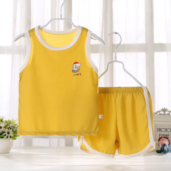 Summer Baby Outfit Sleeveless Vest & Shorts Set - Image 3