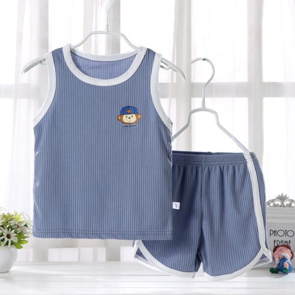 Summer Baby Outfit Sleeveless Vest & Shorts Set - Image 4