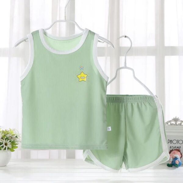 Summer Baby Outfit Sleeveless Vest & Shorts Set - Image 7