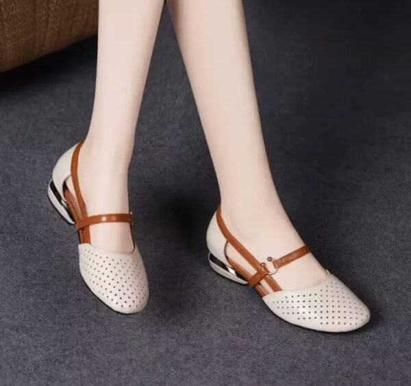 Elegant Perforated Mary Jane Flats