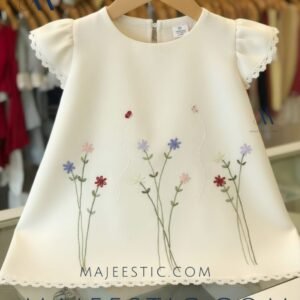 Floral Embroidered Baby Girl Cotton Dress